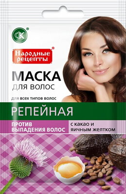 Fitokosmetik Prírodná  vlasová maska Lopúch+Kakao+Vaječný žĺtok 30ml