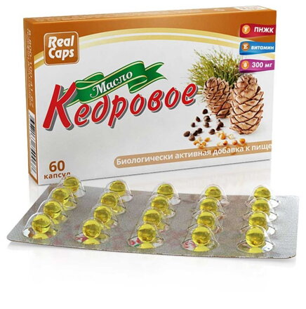 Realcaps Cédrový Olej v kapsulách 300mg (60 kapsúl)