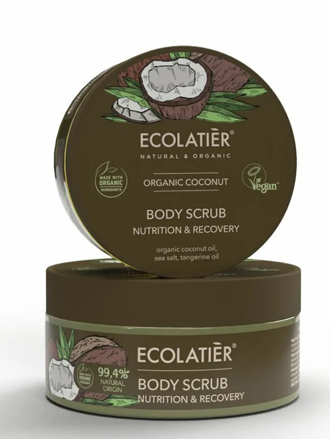 Ecolatier ORGANIC COCONUT telový peeling Výživa a Obnova 300g