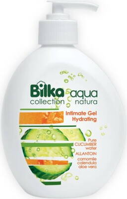 Bilka Aqua Natura intímny gél s uhorkovou vodou, alantoínom, nechtíkom, Harmančekom a Aloe Vera 350 ml