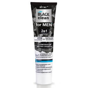 Belita Black Clean - Krém po holení a hydratačný balzam 2v1 s aktívnou Detox ochranou 100 ml