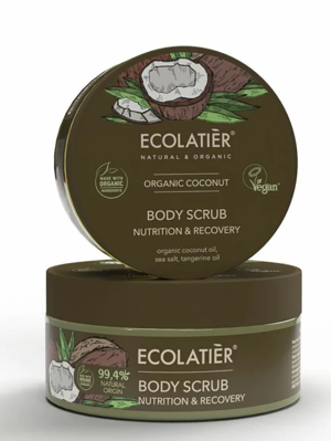 Ecolatier ORGANIC COCONUT telový peeling Výživa a Obnova 300g