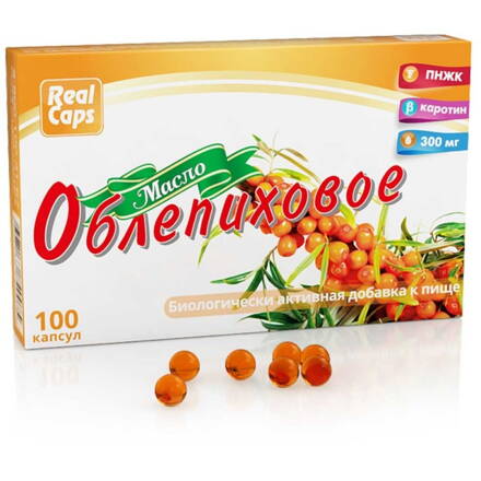 Realcaps Rakytníkový Olej v kapsulách 300mg (100 kapsúl)