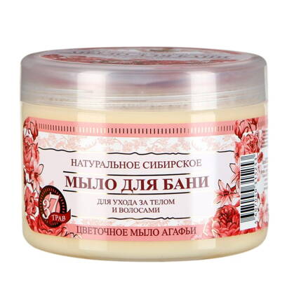 RBA Ružové husté prírodné bylinné mydlo na telo aj vlasy na zaklade výťažkov z 37 sibírskych bylin 500ml