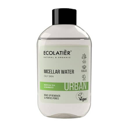 ECOLATIER Micelárna pleťová voda pre mastnú pokožku MATCHA a BAMBOO 400 ml