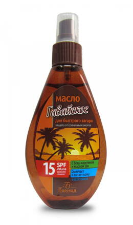 Floresan SPF 15 Olej pre rýchle opálenie HAWAI s Beta karoténom a bambuckým maslom 160 ml