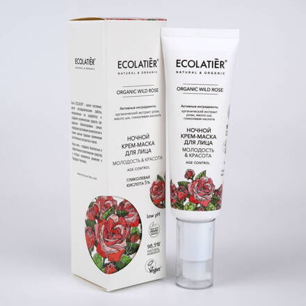 ECOLATIER Nočný pleťový krém-maska ORGANIC WILD ROSE 50 ml